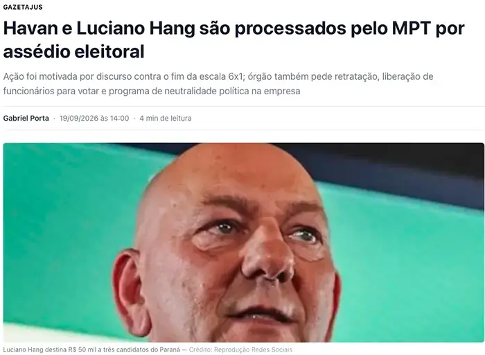 Luciano Hang during a news interview
