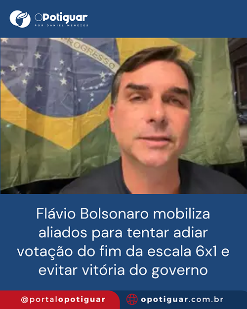 Vídeo still de um homem falando com bandeira do Brasil ao fundo sobre adiar votação e evitar vitória do governo texto na tela